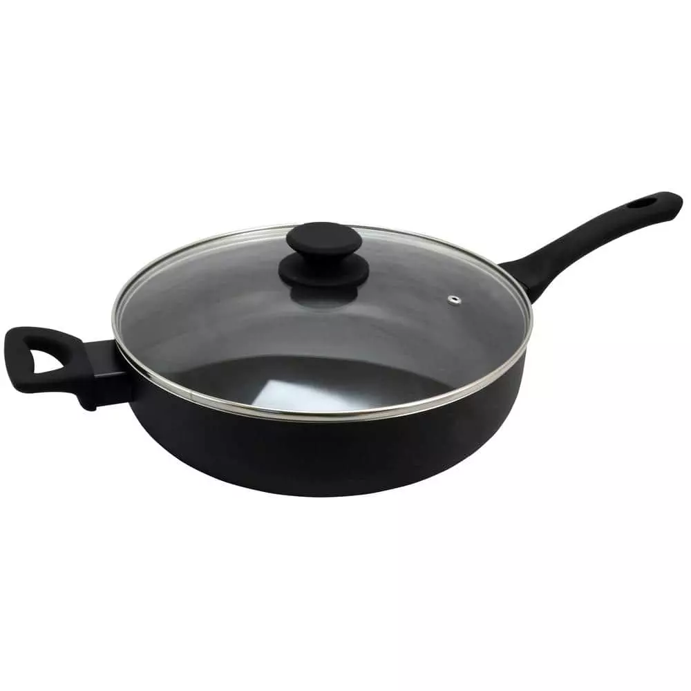 Ashford 5 qt. Aluminum Nonstick Saute Pan in Black with Glass Lid by Oster 3 Ashford 5 qt. Aluminum Nonstick Saute Pan in Black with Glass Lid by Oster