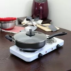 Clairborne 3 qt. Aluminum Nonstick Saute Pan in Charcoal Grey with Glass Lid by Oster 9 Clairborne 3 qt. Aluminum Nonstick Saute Pan in Charcoal Grey with Glass Lid by Oster -Cookware Sales Shop oster saute pans 985105880m 1f 1000