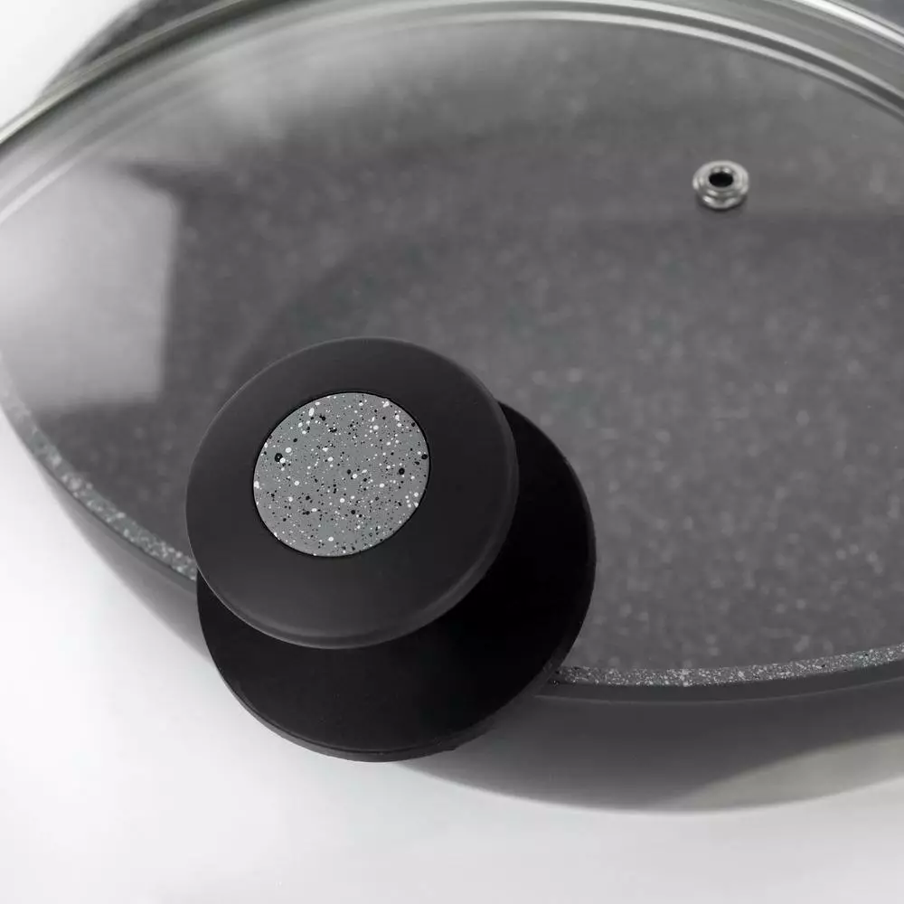 Bastone 3 qt. Speckled Gray Aluminum Nonstick Saute Pan by Oster 7 Bastone 3 qt. Speckled Gray Aluminum Nonstick Saute Pan by Oster - Image 5