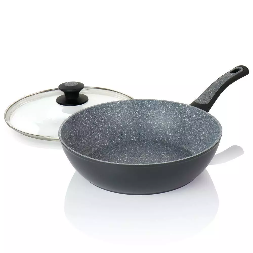 Bastone 3 qt. Speckled Gray Aluminum Nonstick Saute Pan by Oster 6 Bastone 3 qt. Speckled Gray Aluminum Nonstick Saute Pan by Oster - Image 4
