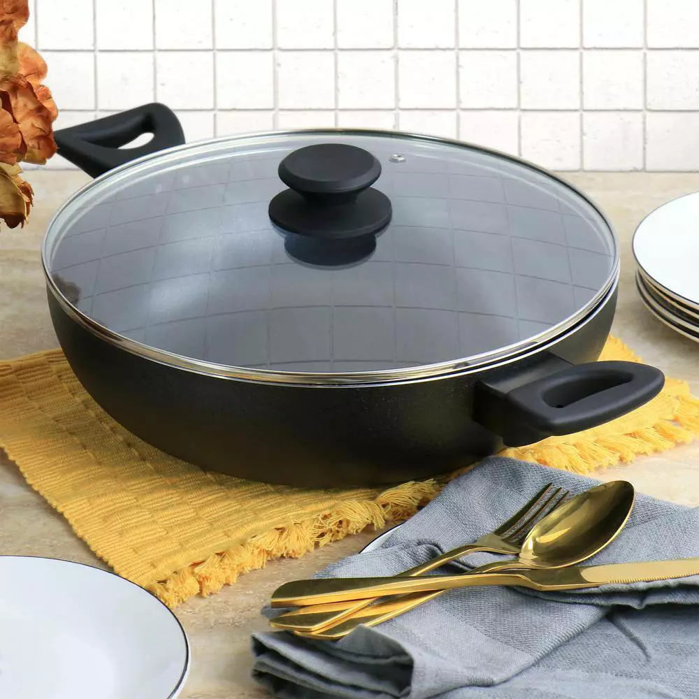 Ashford 5 qt. Black Nonstick Aluminum Everyday Pan by Oster 7 Ashford 5 qt. Black Nonstick Aluminum Everyday Pan by Oster - Image 5