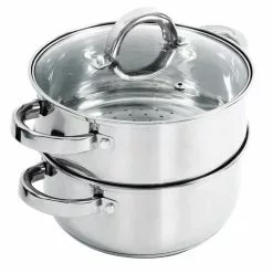 Hali 3 qt. Stainless Steel Stovetop Steamers with Glass Lid by Oster