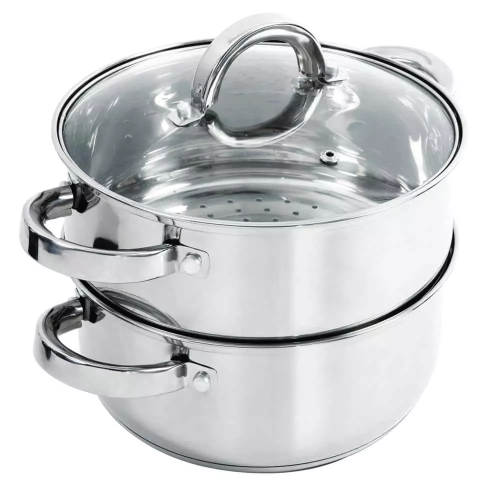 Hali 3 qt. Stainless Steel Stovetop Steamers with Glass Lid by Oster 3 Hali 3 qt. Stainless Steel Stovetop Steamers with Glass Lid by Oster