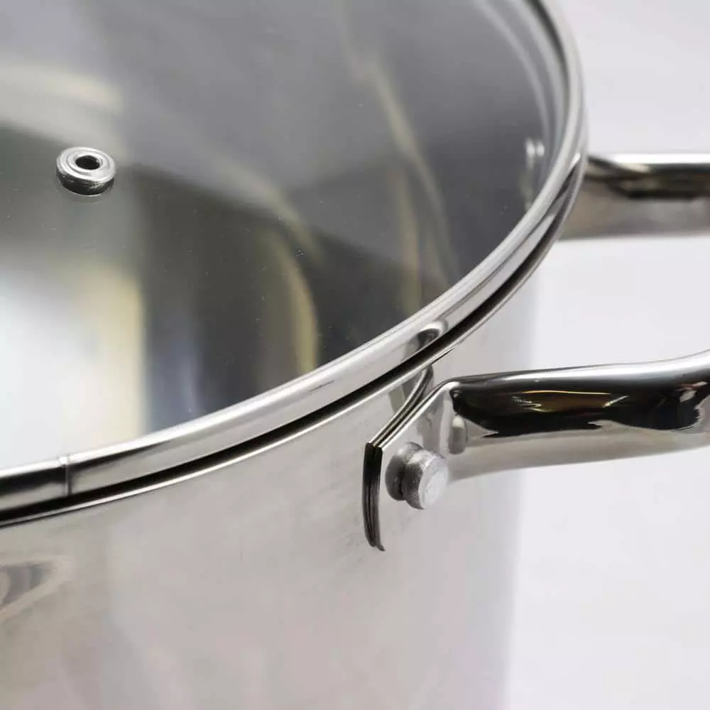 Adenmore 16 qt. Stainless Steel Stock Pot with Glass Lid by Oster 4 Adenmore 16 qt. Stainless Steel Stock Pot with Glass Lid by Oster - Image 2