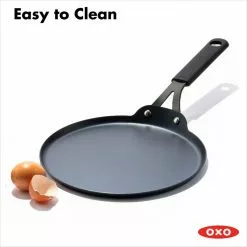 10 in. Carbon Steel Obsidian Crepe Pan with Silicone Sleeve by OXO -Cookware Sales Shop oxo saute pans cc005102 001 31 1000