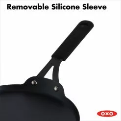 10 in. Carbon Steel Obsidian Crepe Pan with Silicone Sleeve by OXO -Cookware Sales Shop oxo saute pans cc005102 001 44 1000
