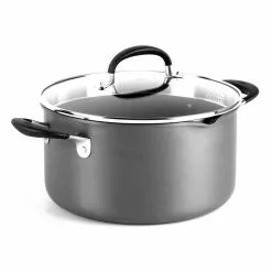 Good Grips 6 qt. Hard-Anodized Aluminum Nonstick Stock Pot in Gray with Glass Lid by OXO