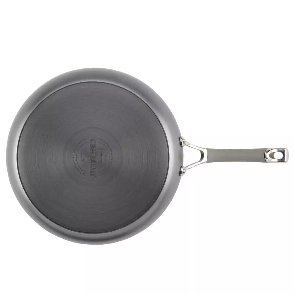 Elementum 12 in. Hard-Anodized Aluminum Nonstick Skillet in Oyster Gray with Glass Lid by Circulon 5 Elementum 12 in. Hard-Anodized Aluminum Nonstick Skillet in Oyster Gray with Glass Lid by Circulon - Image 3