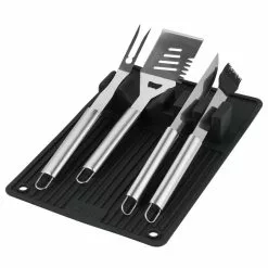 18.1 in. Silicone BQ and Grill Utensil Holder Mat by Ozeri -Cookware Sales Shop ozeri griddles bqm1 bk 1f 1000