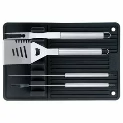 18.1 in. Silicone BQ and Grill Utensil Holder Mat by Ozeri -Cookware Sales Shop ozeri griddles bqm1 bk 4f 1000