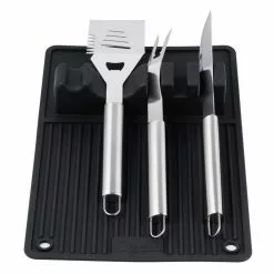 18.1 in. Silicone BQ and Grill Utensil Holder Mat by Ozeri -Cookware Sales Shop ozeri griddles bqm1 bk c3 1000