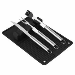 18.1 in. Silicone BQ and Grill Utensil Holder Mat by Ozeri -Cookware Sales Shop ozeri griddles bqm1 bk fa 1000