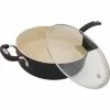 Stone Earth 5.3 qt. Aluminum Ceramic Nonstick Sauce Pan in Lava Black with Glass Lid by Ozeri 1 Stone Earth 5.3 qt. Aluminum Ceramic Nonstick Sauce Pan in Lava Black with Glass Lid by Ozeri -Cookware Sales Shop ozeri sauce pans zp10 5l 64 1000