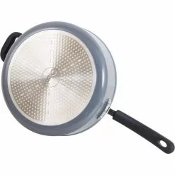 Stone Earth 5.3 qt. Aluminum Ceramic Nonstick Sauce Pan in Granite Gray with Glass Lid by Ozeri -Cookware Sales Shop ozeri sauce pans zp8 5l 76 1000