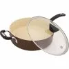 Stone Earth 5.3 qt. Aluminum Ceramic Nonstick Sauce Pan in Coconut Brown with Glass Lid by Ozeri