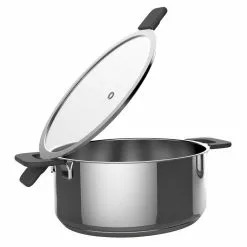 6-Piece Stainless Steel Inductive Pot Set with Straining and Hands-Free Glass Lids by Ozeri 14 6-Piece Stainless Steel Inductive Pot Set with Straining and Hands-Free Glass Lids by Ozeri -Cookware Sales Shop ozeri stock pots zp16 3p 1f 1000