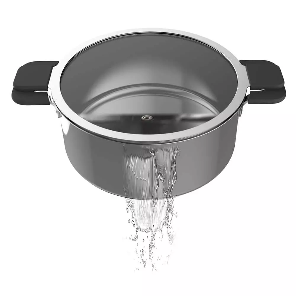 6-Piece Stainless Steel Inductive Pot Set with Straining and Hands-Free Glass Lids by Ozeri 11 6-Piece Stainless Steel Inductive Pot Set with Straining and Hands-Free Glass Lids by Ozeri - Image 9