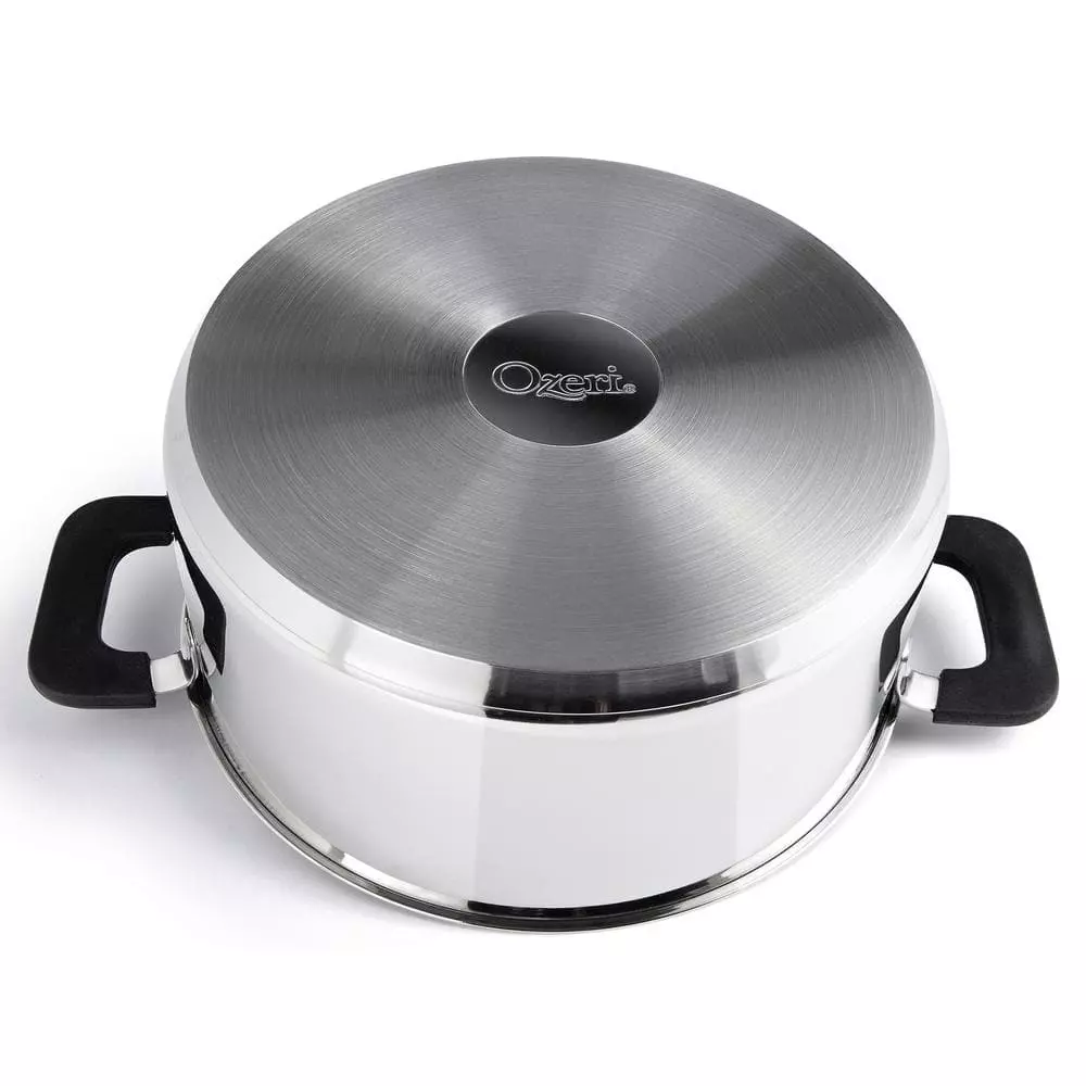 6-Piece Stainless Steel Inductive Pot Set with Straining and Hands-Free Glass Lids by Ozeri 7 6-Piece Stainless Steel Inductive Pot Set with Straining and Hands-Free Glass Lids by Ozeri - Image 5