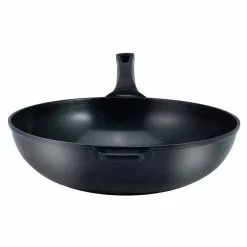 14 in. Green Aluminum Earth Wok with Smooth Ceramic Non-Stick Coating (100% PTFE and PFOA Free) by Ozeri