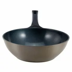 12 in. Green Aluminum Earth Wok with Smooth Ceramic Non-Stick Coating (100% PTFE and PFOA Free) by Ozeri