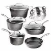 10-Piece Aluminum Hammered Ultra-Durable Non-Stick Diamond Infused Cookware Set in Pewter by GRANITESTONE 1 10-Piece Aluminum Hammered Ultra-Durable Non-Stick Diamond Infused Cookware Set in Pewter by GRANITESTONE -Cookware Sales Shop pewter granitestone skillets 2901 64 1000