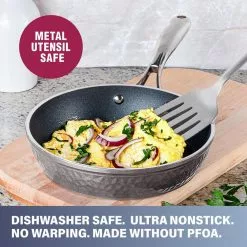 10-Piece Aluminum Hammered Ultra-Durable Non-Stick Diamond Infused Cookware Set in Pewter by GRANITESTONE 20 10-Piece Aluminum Hammered Ultra-Durable Non-Stick Diamond Infused Cookware Set in Pewter by GRANITESTONE -Cookware Sales Shop pewter granitestone skillets 2901 76 1000