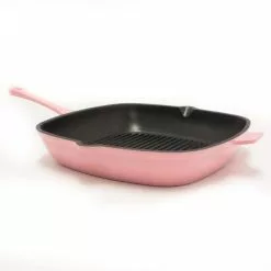 Neo11 in. Cast Iron Square Pink Grill Pan by BergHOFF