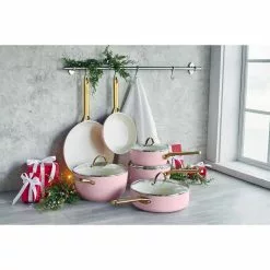 Reserve 10-Piece Hard Anodized Aluminum Ceramic Nonstick Cookware Pots and Pans Set in Pink by GreenPan -Cookware Sales Shop pink greenpan pot pan sets cc002445 001 31 1000