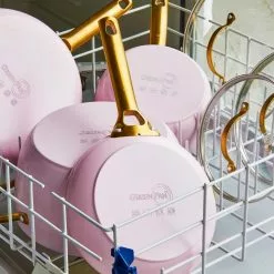 Reserve 10-Piece Hard Anodized Aluminum Ceramic Nonstick Cookware Pots and Pans Set in Pink by GreenPan -Cookware Sales Shop pink greenpan pot pan sets cc002445 001 4f 1000