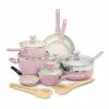 Rio Healthy Ceramic Nonstick 16 Piece Cookware Pots and Pans Set in Pink by GreenPan 1 Rio Healthy Ceramic Nonstick 16 Piece Cookware Pots and Pans Set in Pink by GreenPan -Cookware Sales Shop pink greenpan pot pan sets cc005936 001 64 1000