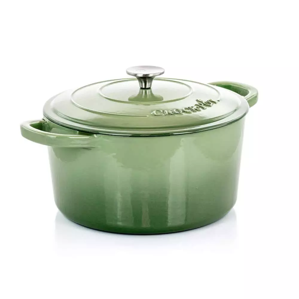 Artisan 7 qt. Round Cast Iron Nonstick Dutch Oven in Pistachio Green with Lid by Crock-Pot 3 Artisan 7 qt. Round Cast Iron Nonstick Dutch Oven in Pistachio Green with Lid by Crock-Pot