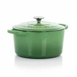 Artisan 5 qt. Round Cast Iron Nonstick Dutch Oven in Pistachio Green with Lid by Crock-Pot
