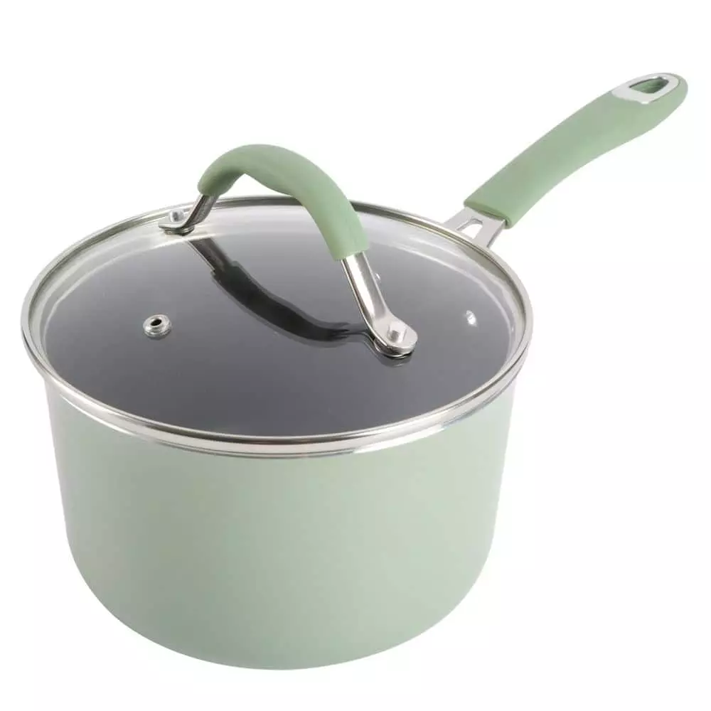 12-Piece Nonstick Aluminum Cookware Set in Pistachio with Silicone Handles by Unbranded 6 12-Piece Nonstick Aluminum Cookware Set in Pistachio with Silicone Handles by Unbranded - Image 4