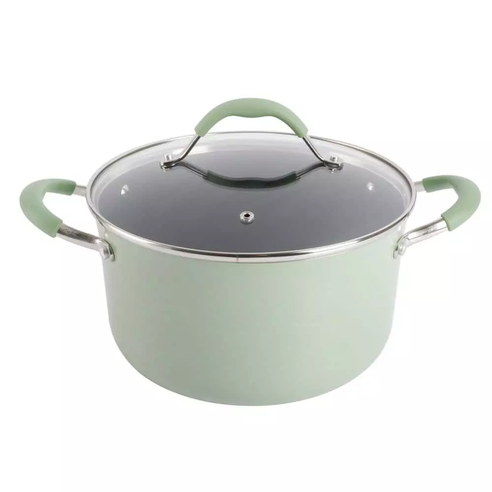 12-Piece Nonstick Aluminum Cookware Set in Pistachio with Silicone Handles by Unbranded 7 12-Piece Nonstick Aluminum Cookware Set in Pistachio with Silicone Handles by Unbranded - Image 5