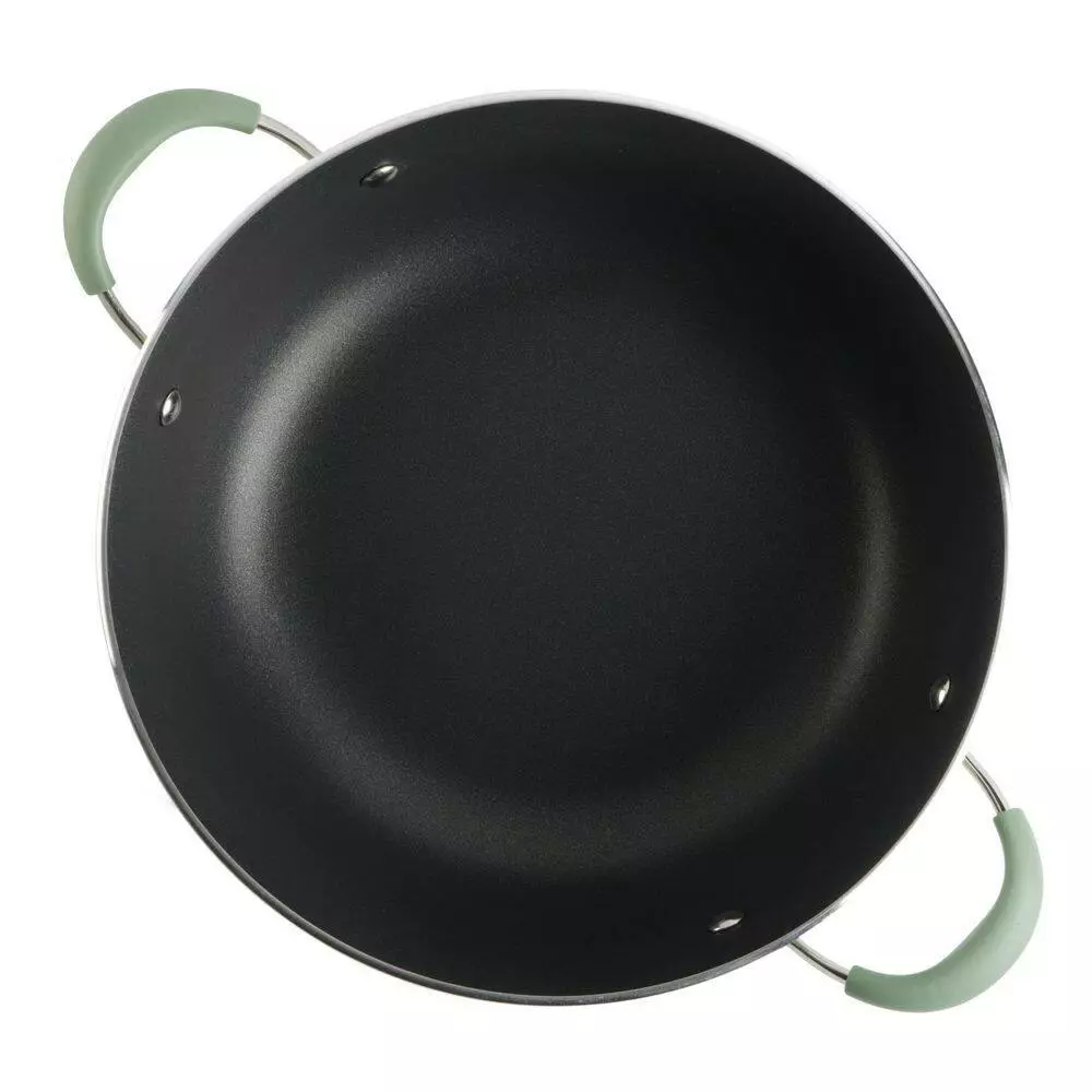 5 qt. Enameled Aluminum Everyday Pan in Pistachio With Silicone Handles by Unbranded 8 5 qt. Enameled Aluminum Everyday Pan in Pistachio With Silicone Handles by Unbranded - Image 6