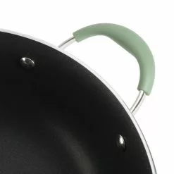 5 qt. Enameled Aluminum Everyday Pan in Pistachio With Silicone Handles by Unbranded 18 5 qt. Enameled Aluminum Everyday Pan in Pistachio With Silicone Handles by Unbranded -Cookware Sales Shop pistachio unbranded saute pans 985118624m 44 1000