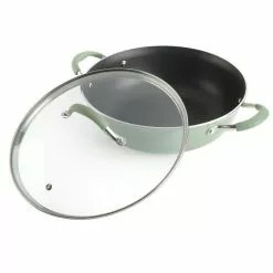 5 qt. Enameled Aluminum Everyday Pan in Pistachio With Silicone Handles by Unbranded 16 5 qt. Enameled Aluminum Everyday Pan in Pistachio With Silicone Handles by Unbranded -Cookware Sales Shop pistachio unbranded saute pans 985118624m 4f 1000