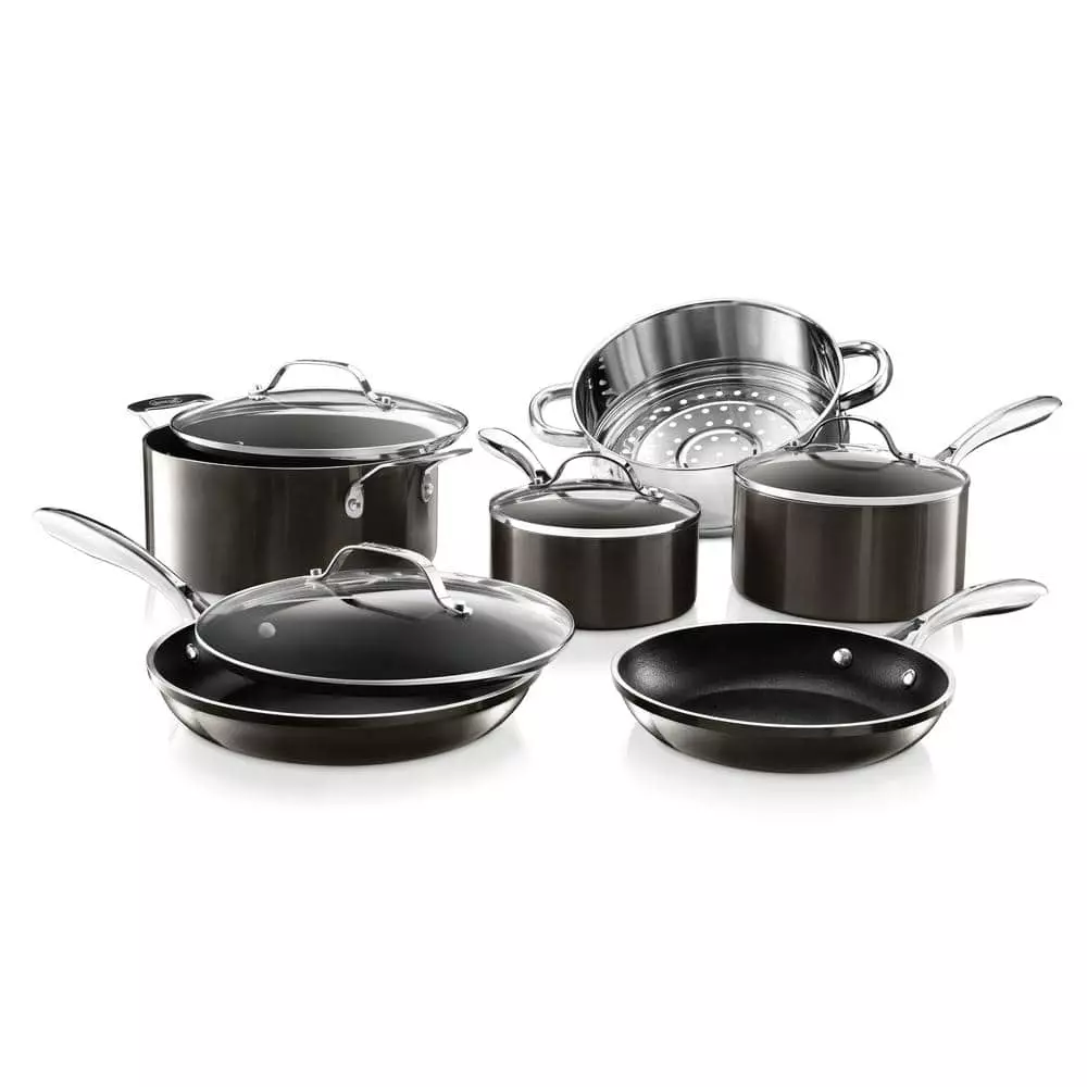 10-Piece Cast-Textured Aluminum Ti-Ceramic Nonstick Cookware Set in Platinum by Gotham Steel 3 10-Piece Cast-Textured Aluminum Ti-Ceramic Nonstick Cookware Set in Platinum by Gotham Steel