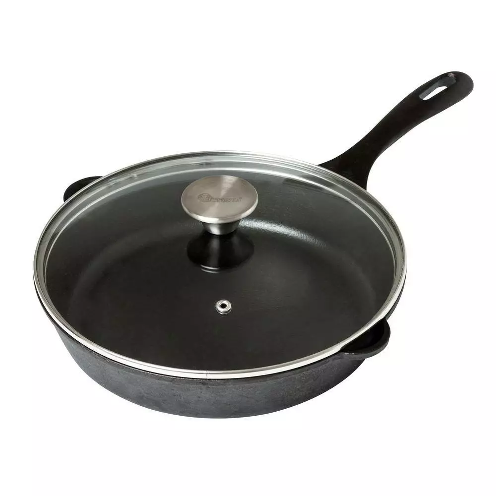 10 in. Glass Lid with Stainless Steel Knob for Skillet by Victoria 5 10 in. Glass Lid with Stainless Steel Knob for Skillet by Victoria - Image 3