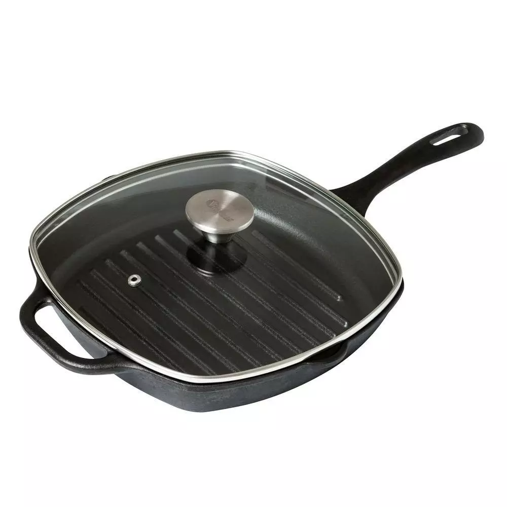 10 in. Glass Lid with Stainless Steel Knob for Grill Pan by Victoria 5 10 in. Glass Lid with Stainless Steel Knob for Grill Pan by Victoria - Image 3
