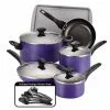 Dishwasher Safe 15-Piece Aluminum Nonstick Cookware Set in Purple by Farberware 1 Dishwasher Safe 15-Piece Aluminum Nonstick Cookware Set in Purple by Farberware -Cookware Sales Shop purple farberware pot pan sets 21895 64 1000