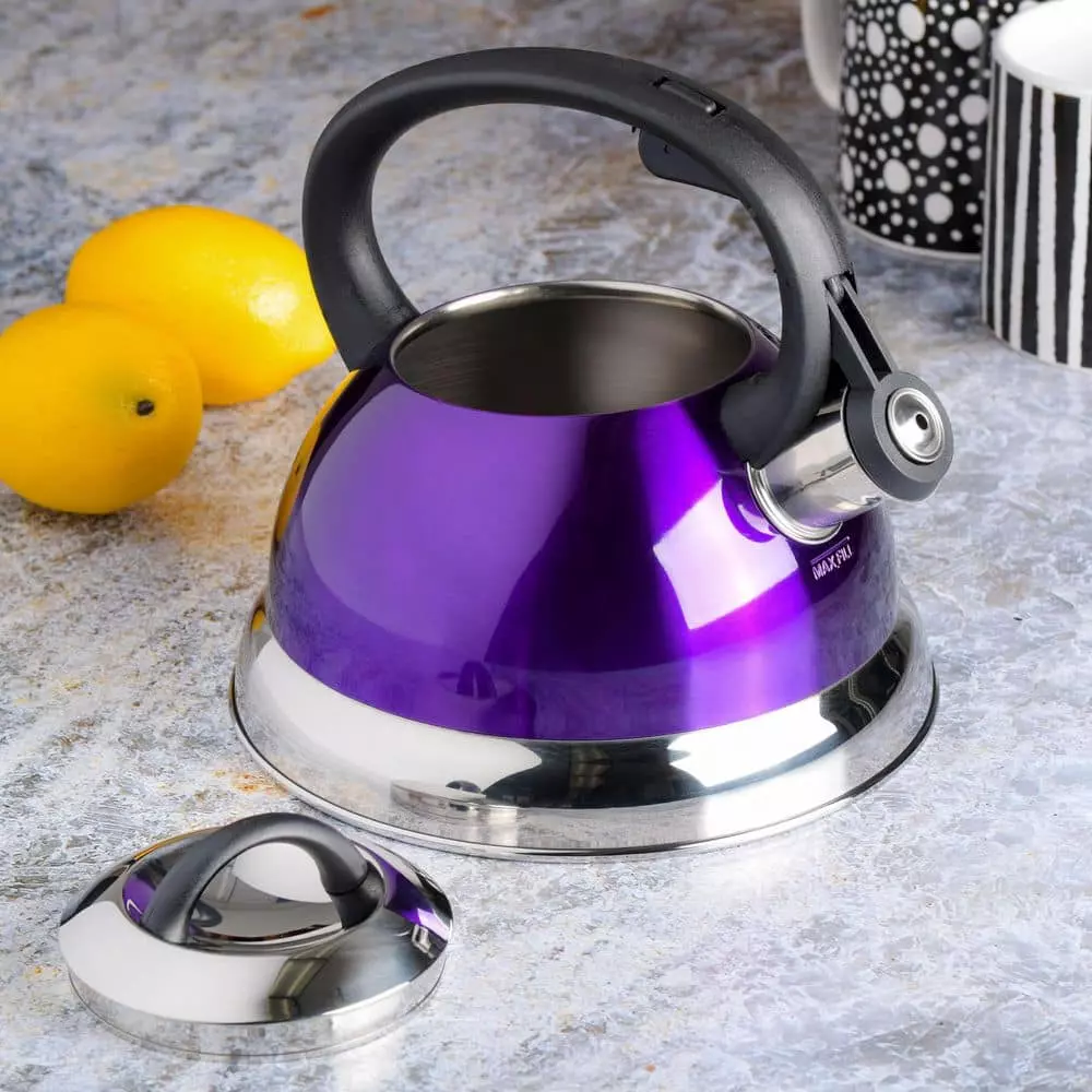 Flintshire 1.75 qt. 7-Cup Purple Stainless Steel Whistling Stovetop Tea Kettle by Mr. Coffee 4 Flintshire 1.75 qt. 7-Cup Purple Stainless Steel Whistling Stovetop Tea Kettle by Mr. Coffee - Image 2