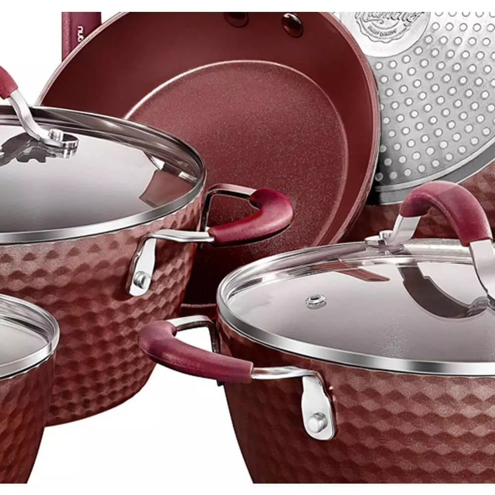 11 Pc Nonstick Diamond Pattern Kitchen Cookware Pot & Pan Set, Purple by NutriChef 7 11 Pc Nonstick Diamond Pattern Kitchen Cookware Pot & Pan Set, Purple by NutriChef - Image 5