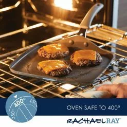 Cook + Create 11 in. x 11 in., Gray, Aluminum, Nonstick Stovetop Griddle Pan by Rachael Ray -Cookware Sales Shop rachael ray griddles 14745 44 1000