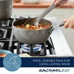 Cook + Create 3-qt. Aluminum Nonstick Saucier Sauce Pan in Gray by Rachael Ray 13 Cook + Create 3-qt. Aluminum Nonstick Saucier Sauce Pan in Gray by Rachael Ray -Cookware Sales Shop rachael ray sauce pans 14744 4f 1000