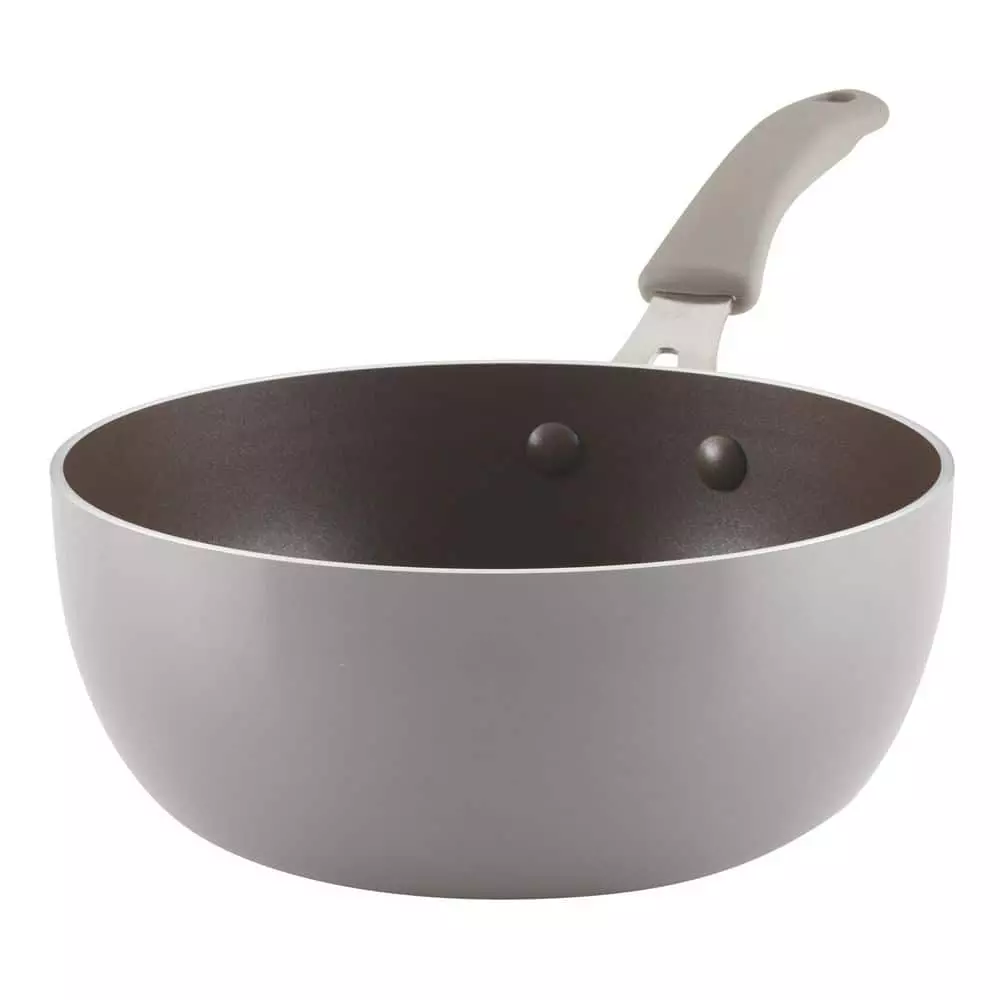 Cook + Create 3-qt. Aluminum Nonstick Saucier Sauce Pan in Gray by Rachael Ray 3 Cook + Create 3-qt. Aluminum Nonstick Saucier Sauce Pan in Gray by Rachael Ray