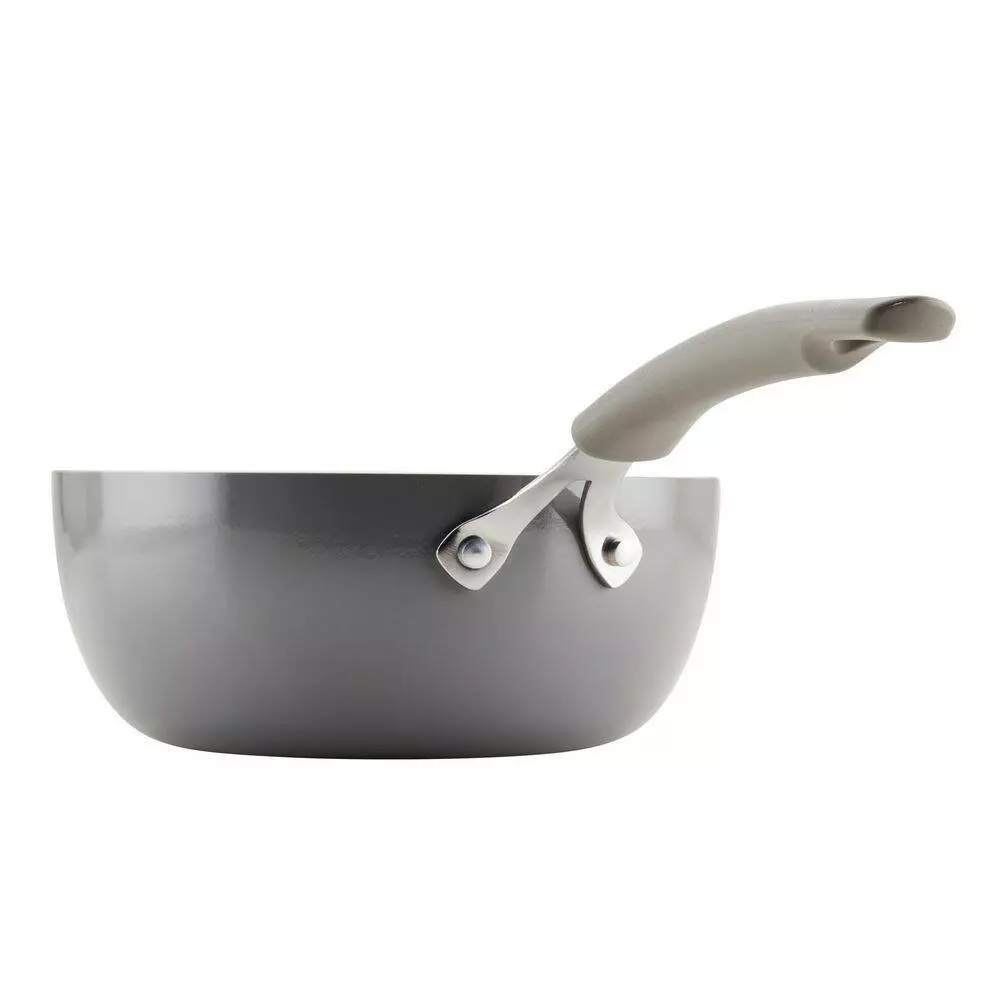 Cook + Create 3-qt. Aluminum Nonstick Saucier Sauce Pan in Gray by Rachael Ray 4 Cook + Create 3-qt. Aluminum Nonstick Saucier Sauce Pan in Gray by Rachael Ray - Image 2