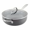 4 qt. Gray Professional Hard Anodized Aluminum Nonstick Saucier Pan with Lid by Rachael Ray -Cookware Sales Shop rachael ray sauce pans 80088 64 1000
