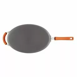Classic Brights 5 qt. Hard-Anodized Aluminum Nonstick Saute Pan in Orange and Gray with Glass Lid by Rachael Ray 14 Classic Brights 5 qt. Hard-Anodized Aluminum Nonstick Saute Pan in Orange and Gray with Glass Lid by Rachael Ray -Cookware Sales Shop rachael ray saute pans 87395 1d 1000