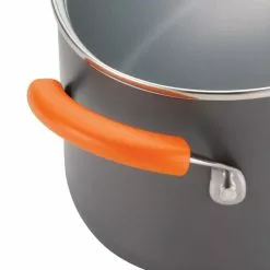 Classic Brights 5 qt. Hard-Anodized Aluminum Nonstick Saute Pan in Orange and Gray with Glass Lid by Rachael Ray 20 Classic Brights 5 qt. Hard-Anodized Aluminum Nonstick Saute Pan in Orange and Gray with Glass Lid by Rachael Ray -Cookware Sales Shop rachael ray saute pans 87395 fa 1000
